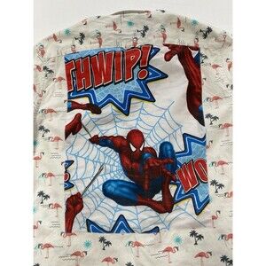 Denim & Flower Ricky Singh Flamingo Spider-Man Graphic Shirt Men's Large Unique